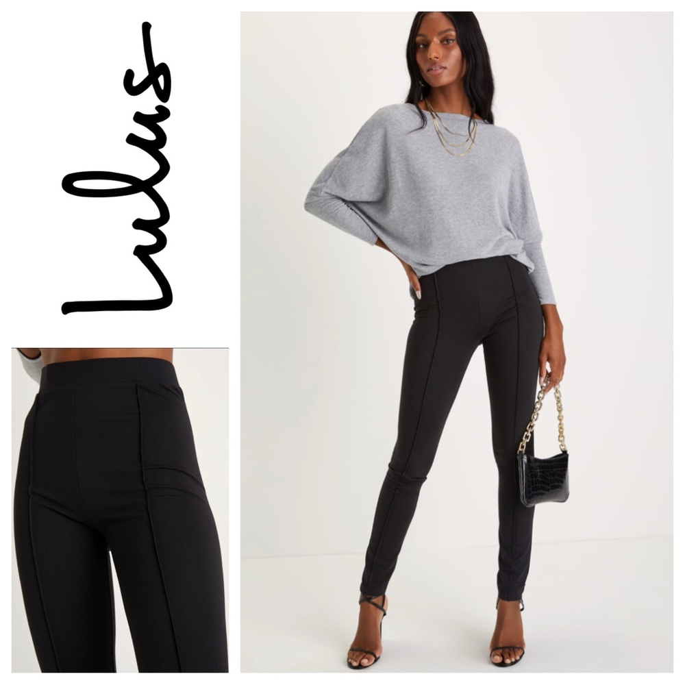Lulu’s Rock Music Black High-Waisted Leggings Sz: S